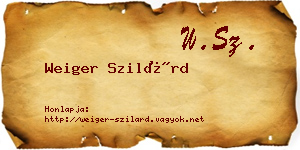 Weiger Szilárd névjegykártya